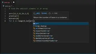 find a Smallest element from Array in python || find Smallest number from Array || python program