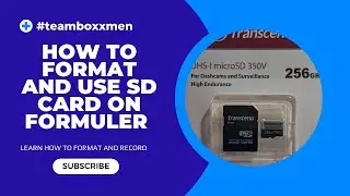 HOW TO FORMAT AND USE A SD CARD ON FORMULER DEVICE