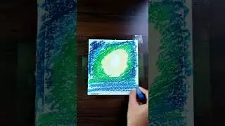 galaxy scenery drawing with oil pastel | galaxy tree scenery