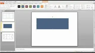 Step 1 in Using PowerPoint to draw a 'to-scale' badminton court