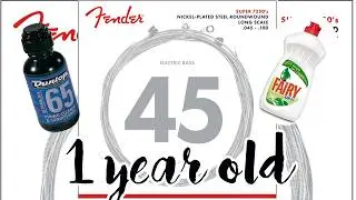 Сравнение басовых струн Fender 7250 новые со старыми.