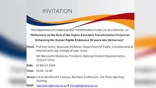 Enhancing the Human Rights Endeavour 30 years into Democracy