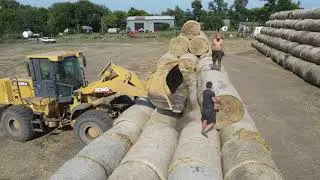 Скирдування тюків соломи 4К/Скирдовка тюков соломы 2021