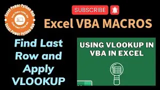 Excel VBA Tutorial: Find Last Row and Apply VLOOKUP #vlookup #vba #excel #code