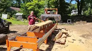 Norwood HD36v2 cutting 7x7 and 5x5 for the timber frame order.