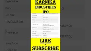 Karnika IPO | Karnika Industries IPO GMP | Karnika Industries IPO latest GMP | SMEIPO 