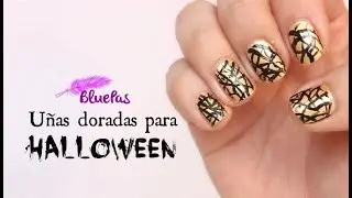 Uñas doradas para halloween - Mybluepas