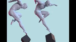 ZBRUSH-MALE IN MOTION-NON SYMMETRICAL SCULPT TIMELAPSE