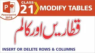 insert or delete row & column in Powerpoint 2019 | Modify Tables | Class-21 | Al Rafay Computers