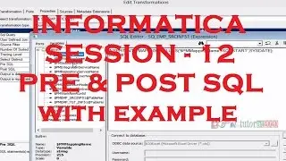 Pre and Post SQL with Example - Informatica Tutorial - Session - 12