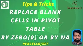 Replace Blank Cell By Zero (0) or NA in Pivot Tables By ExcelSujeet (In Hindi)