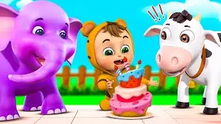 Old Macdonald Had A Farm | Animal Cake Eating Song | Nursery Rhymes And Kids Songs By Lalaleo
