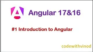 #1 Introduction to Angular