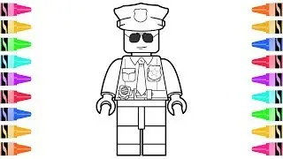 How to Draw LEGO Police Officer | Kids Learn Colors