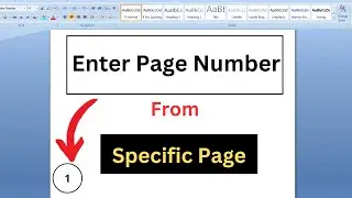 How to start Page Numbering from a specific page in MS Word