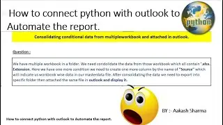 How to connect python with outlook to Automate the report.
