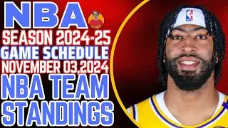 NBA LATEST TEAM STANDINGS NOVEMBER 02,2024|ANTHONY DAVIS 38 POINTS 11 REBS|NBA LATEST GAME SCHEDULE