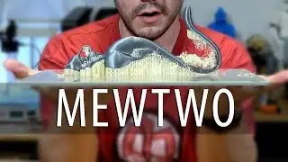 Mewtwo Pokemon on Two 3D Printers Using Dissolvable Support (PVA Filament)