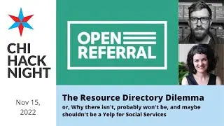 The Resource Directory Dilemma and Open Referral