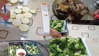 Замораживаю и сушу ОВОЩИ 🥦🥕🧅/ ЛАРЬ уже ПОЛНЫЙ/ УЖИН в АЭРОГРИЛЕ