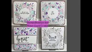 Stempelkaarten met Harmony Water-reactive inkten van Spectrum Noir