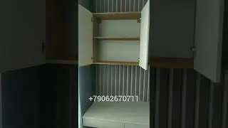 Стол парящий с рейками и подвесным шкафом!