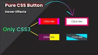 Pure CSS3 Button Hover Effects || Using Only Html5 Css3 For Beginner Tutorial