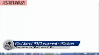How to find saved WIFI password in windows 7