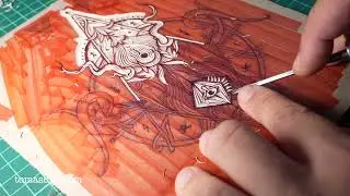 Carving the ATLAS NEGRO logo.