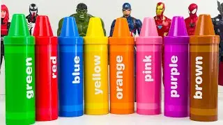 Marvel's Spider-Man CRAYONS Unboxing  ASMR: Spiderman, Hulk,Thor, Iron Man, Batman, Cars Mcqueen