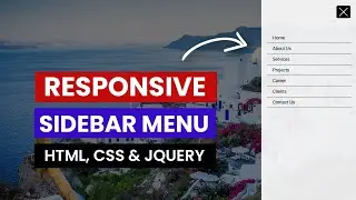 How To Create Sidebar Menu Using Html Css Jquery | Responsive Sidebar Menu For Website | Source Code