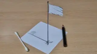 3d drawing flag on paper step by step