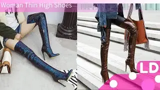 Woman Thin High Shoes.
