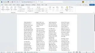 How to split text into 4,5 ,6 or more columns in word