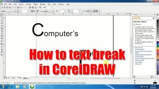how to make text break in CorelDRAW X3