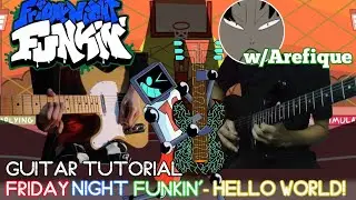 Friday Night Funkin' - Hello World! Guitar Cover/Dub (w/ Tutorial Tabs) VS. Hex mod (w/ Arefique)