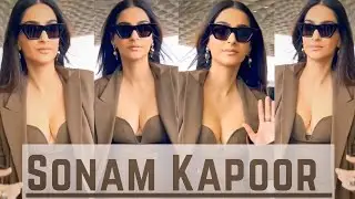 All About Fashion Diva Sonam Kapoor Spotted At Airport Looks So sexy In Brown Fashionable Outfit