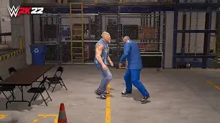WWE 2K22 - Brock Lesnar vs Triple H Backstage Brawl - PC Gameplay