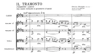 Respighi - 'Il Tramonto' for Soprano and String Quartet (Score)