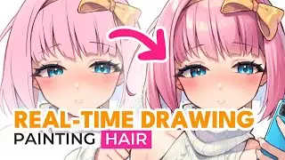 COLORING HAIR with Watercolor brushes in REAL TIME【Clip Studio】