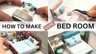How to make cute BED ROOM | DIY MINIATURE HOUSE