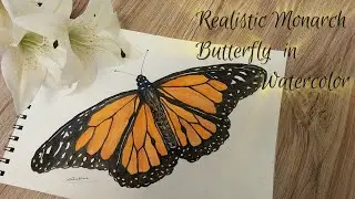 How to paint Watercolor Realistic Monarch Butterfly  |@ArtandcraftbyShakira