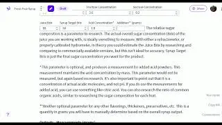 Fruit Syrup Calculator and Sugar Matching