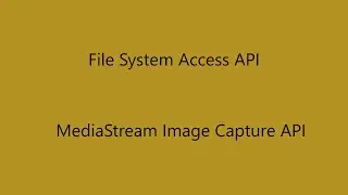 File system Access and Image Capture Browser APIs in Angular 13 app