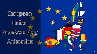 European Union Members Flag Animation