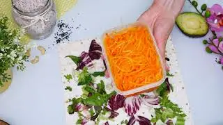 Рецепт рулета из лаваша по-вегетариански.