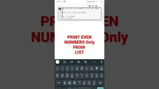 print even numbers only from python list | 