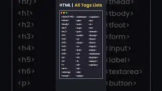 List off All Html Tags | html tags | html tags with example | html all tags | list in html | 