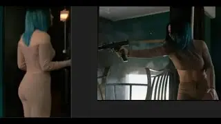 Sexy latino in tight leggings shootoff with guns with hood  gangsters