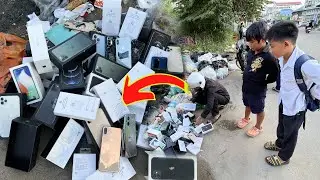 Great day....😍 Found Abandoned iPhone from Garbage!! iPhone X Cracked Screen back glass replacement